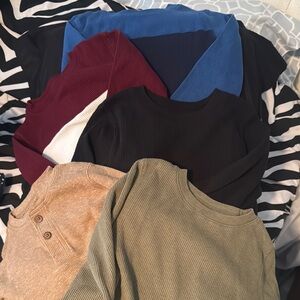 Assorted Ribbed Long Sleeve Tops
